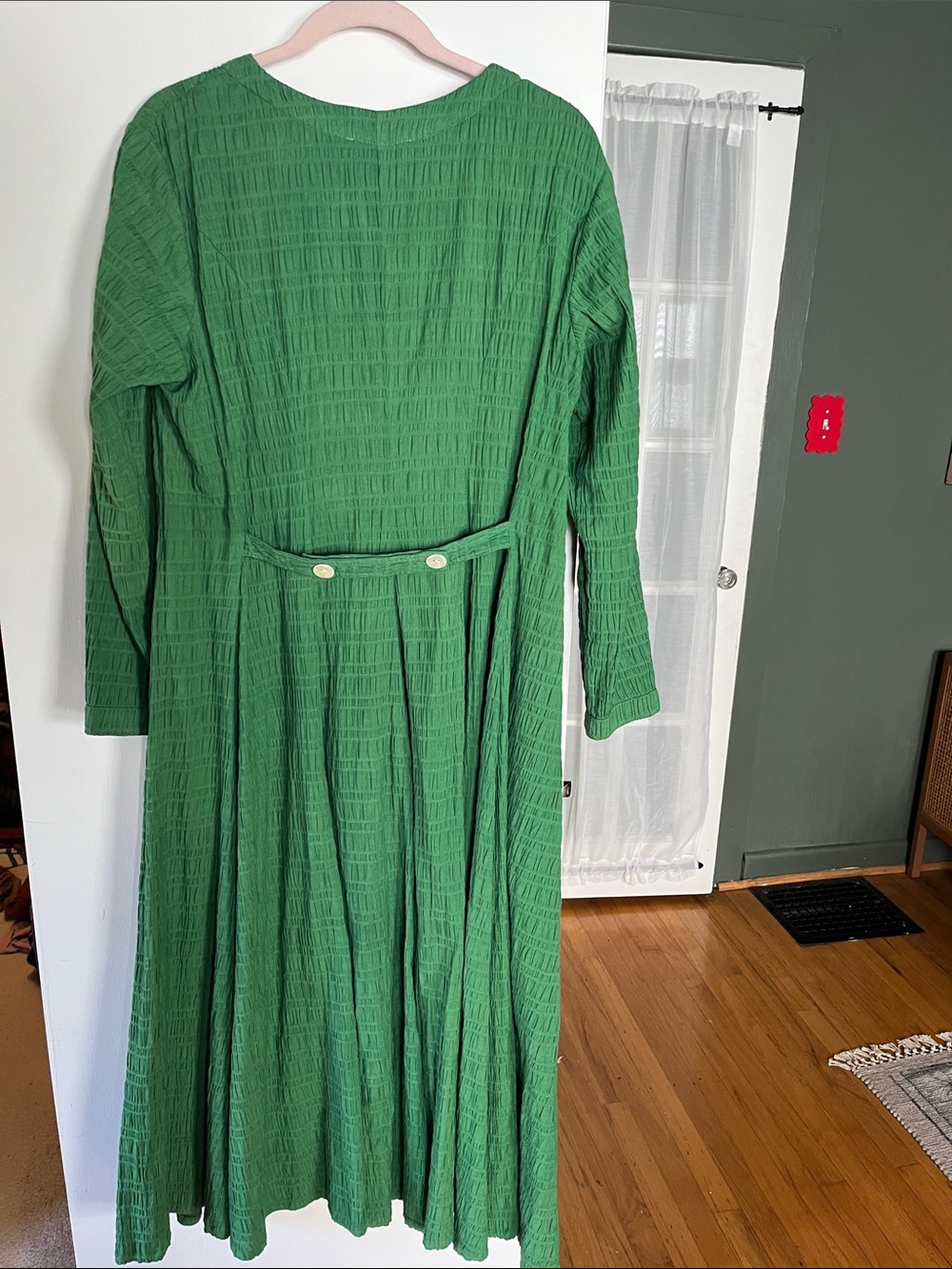 Nikki. Chasin Baroness Dress Green Crinkle sz S - Picture 4 of 4